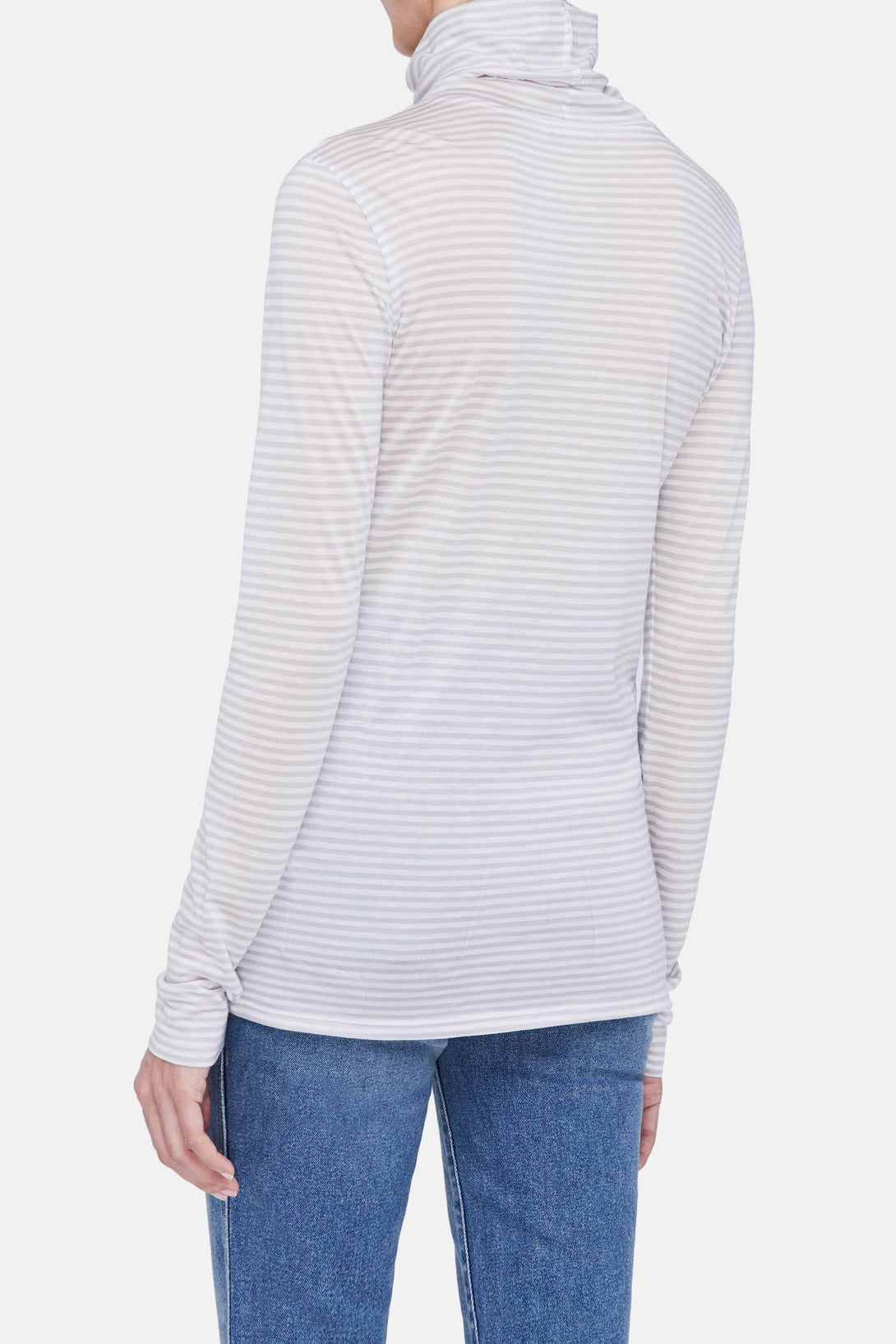 Baggy Turtleneck - White/Grey Stripe – The Line