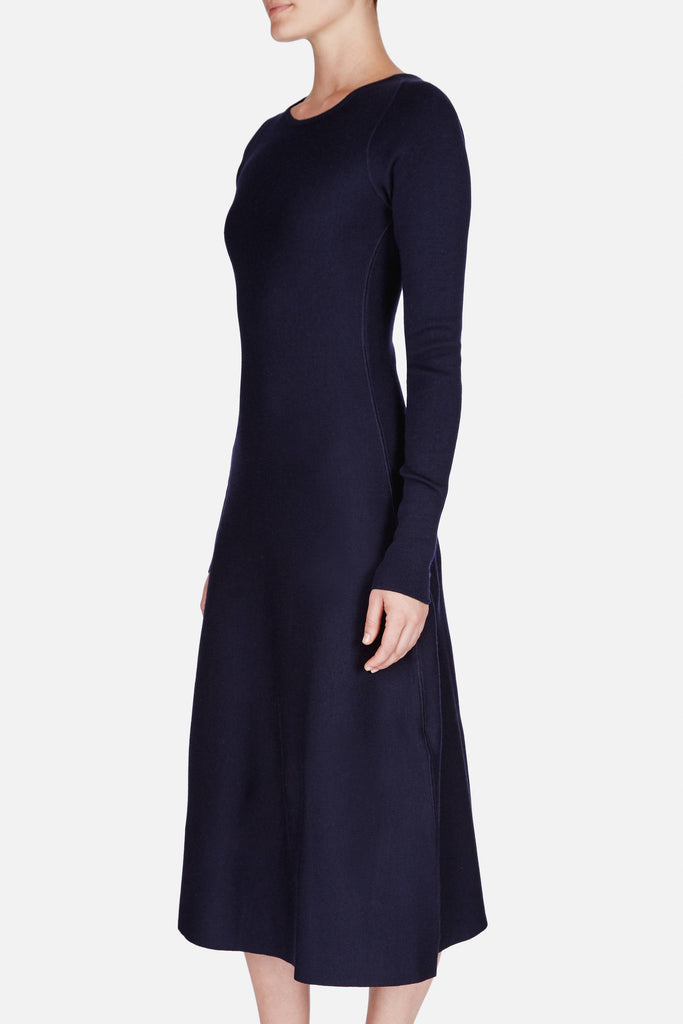 Knitted Flared Dress Midnight Blue The Line