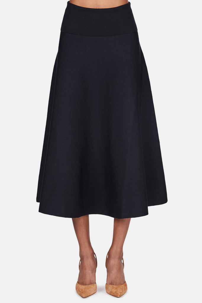 Knitted Flare Skirt - Midnight Blue – The Line