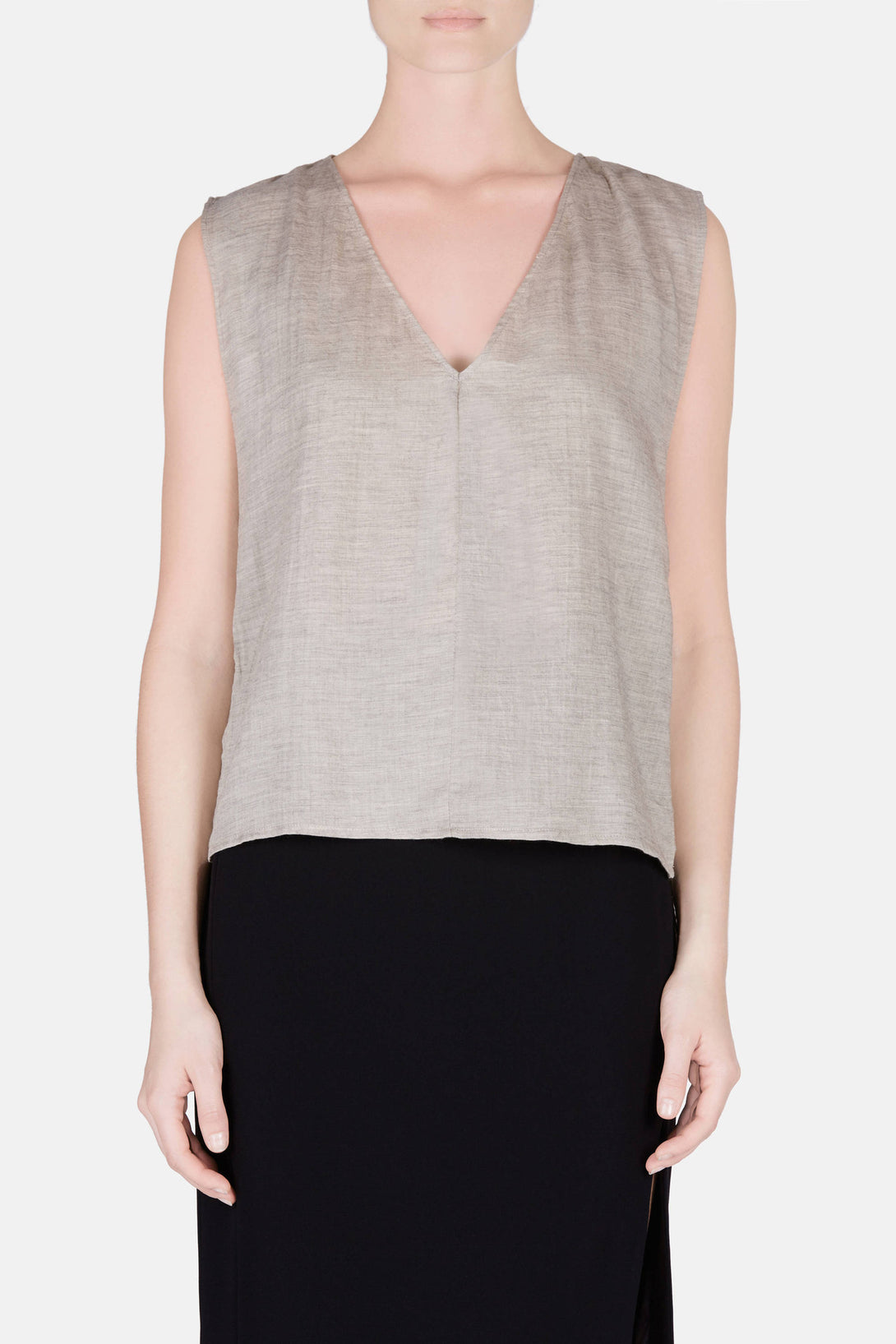 Sleeveless Top - Grey Melange – The Line