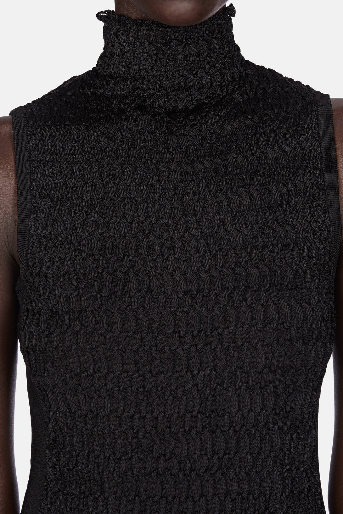 Wavy Stitch Dress - Black – The Line