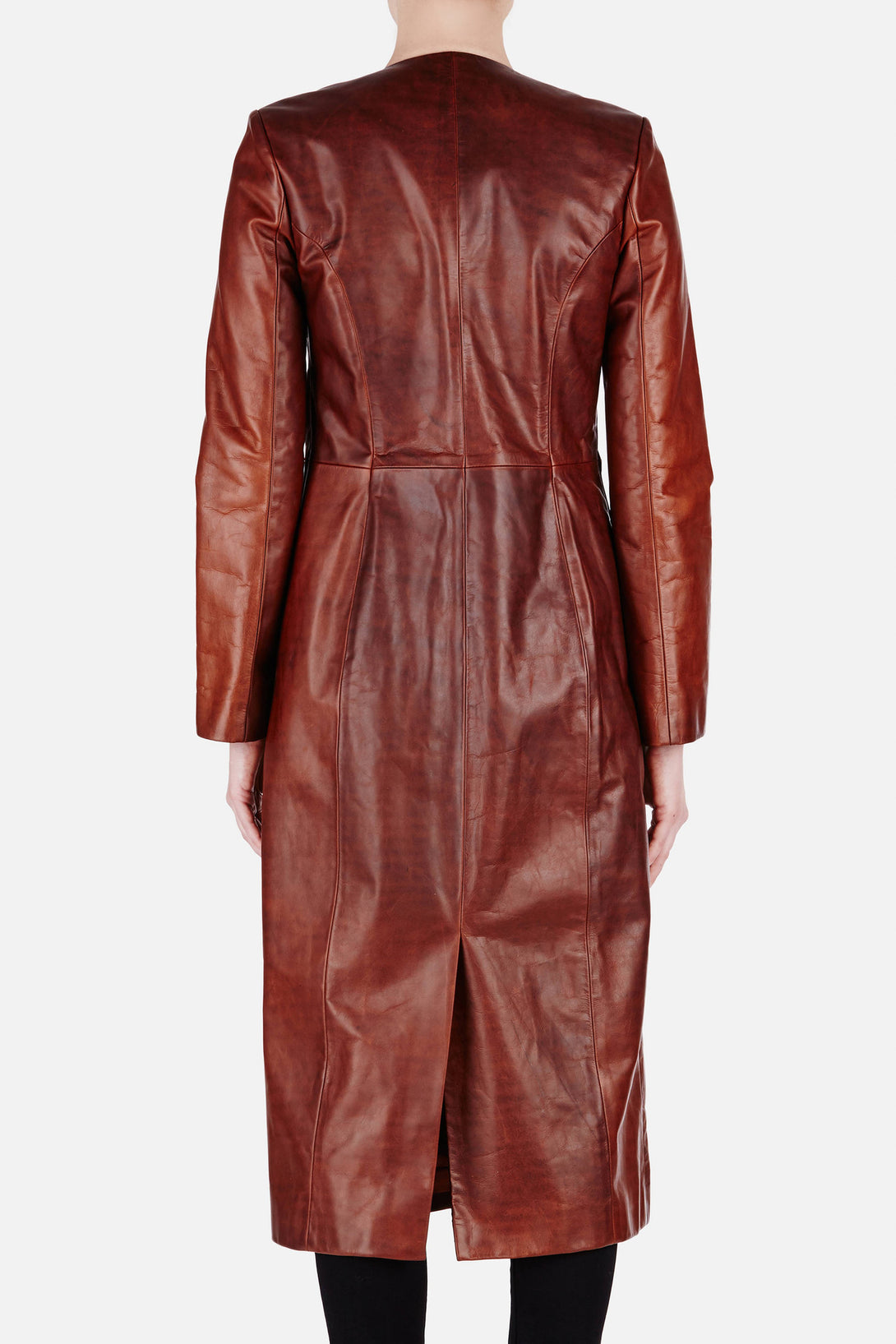 Coat 08 Collarless Panel Coat - Brown – The Line