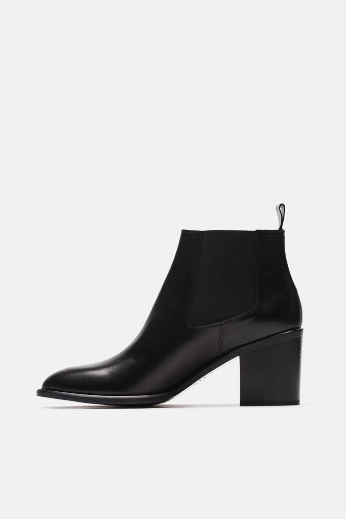 Heeled Chelsea Boot - Black – The Line