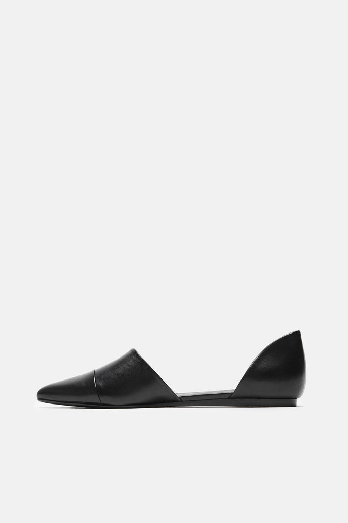 D'Orsay Flat - Black Lambskin – The Line