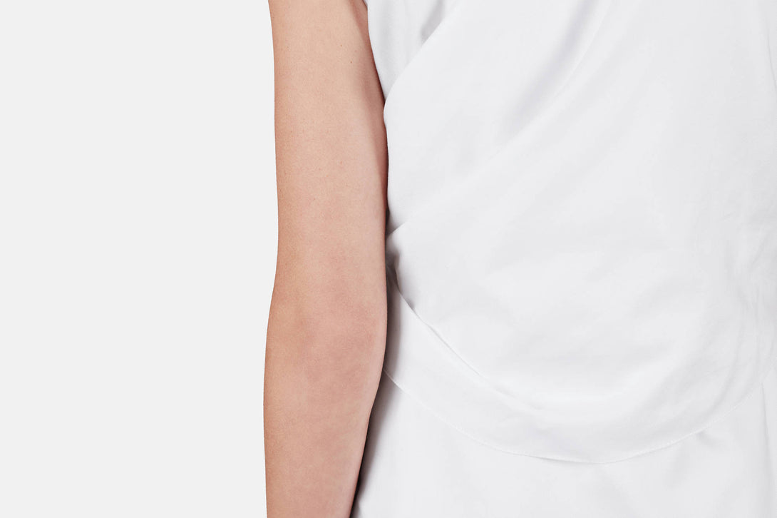 Side Knot Shirt Dress - White – The Line