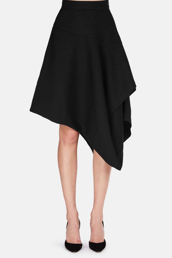 Layered Asymmetric Skirt - Black – The Line