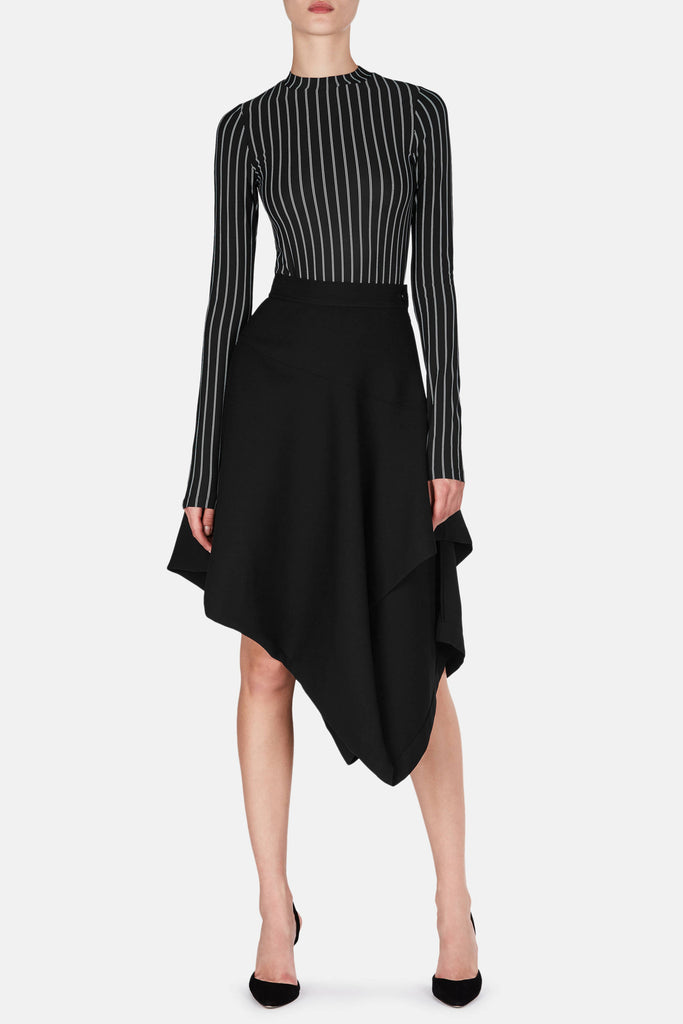 Layered Asymmetric Skirt - Black – The Line