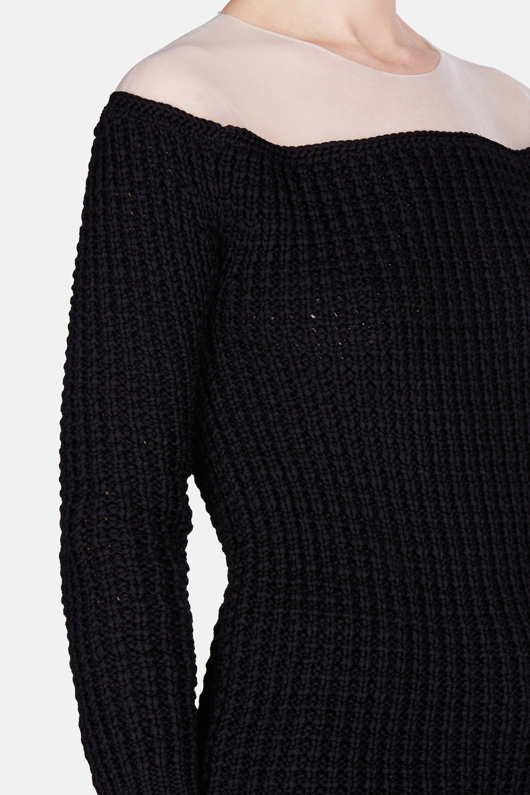 Heavy Gauge Rib Sweater - Black – The Line