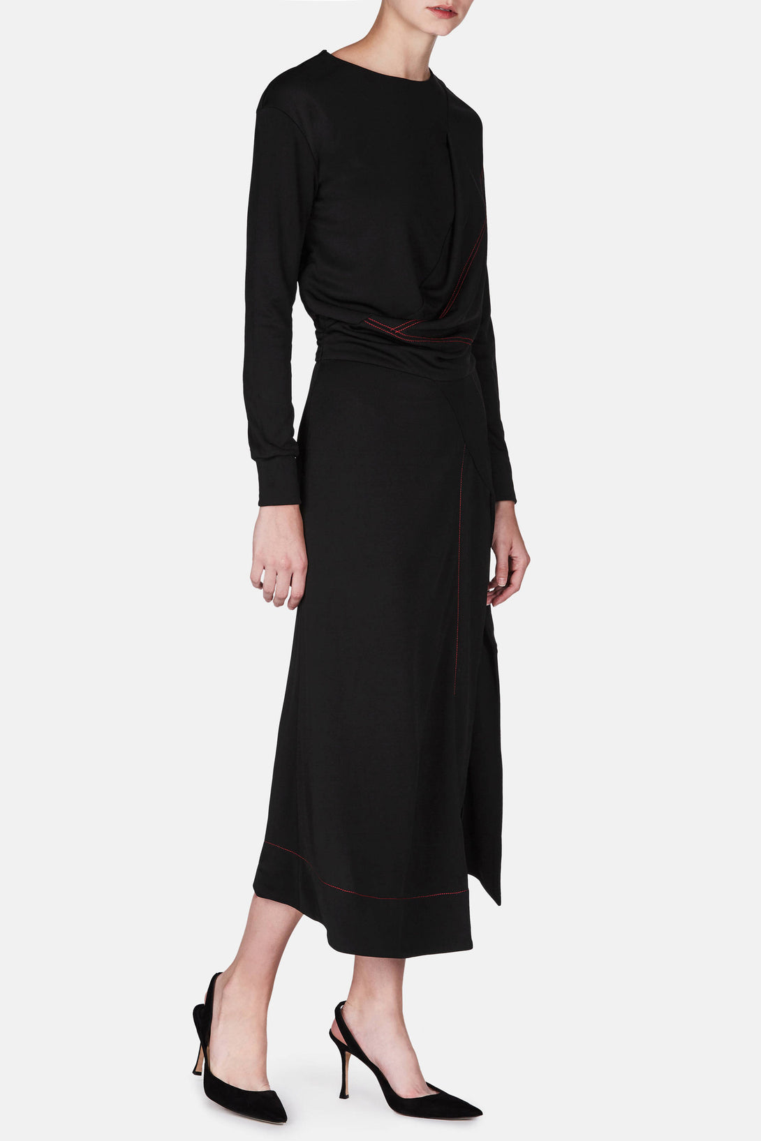 Long Sleeve Dress - Noir – The Line
