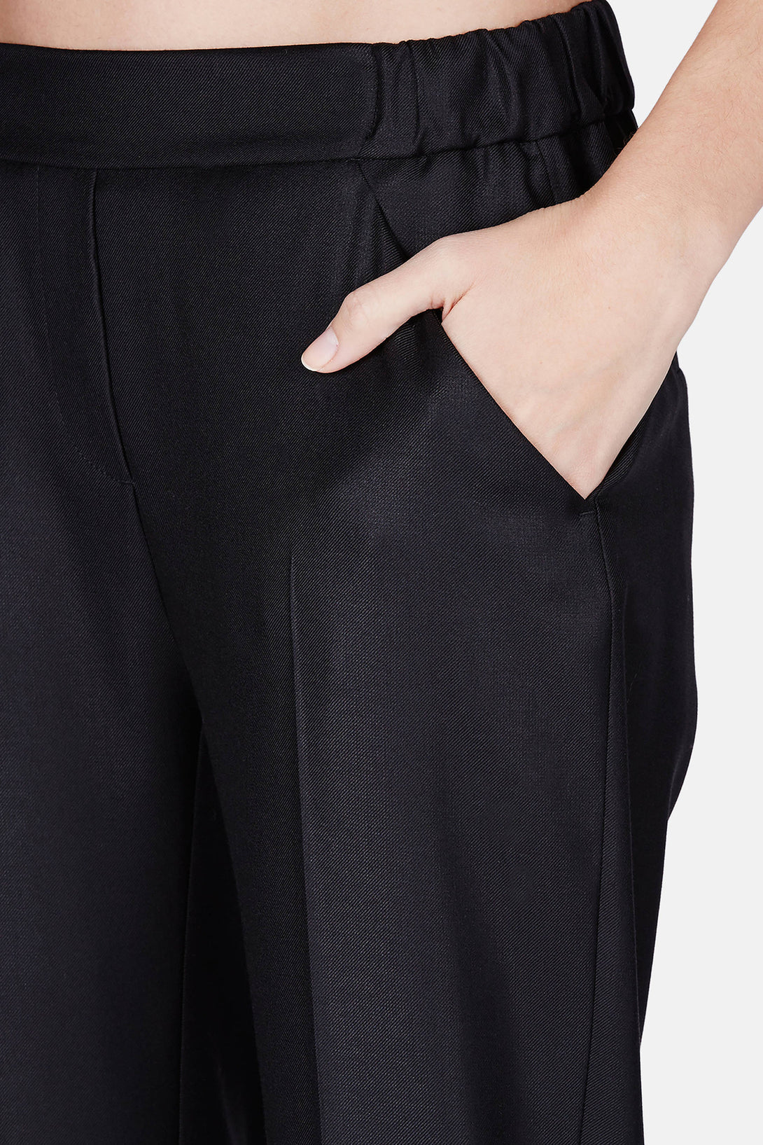 Wool Elastic Trouser - Black – The Line