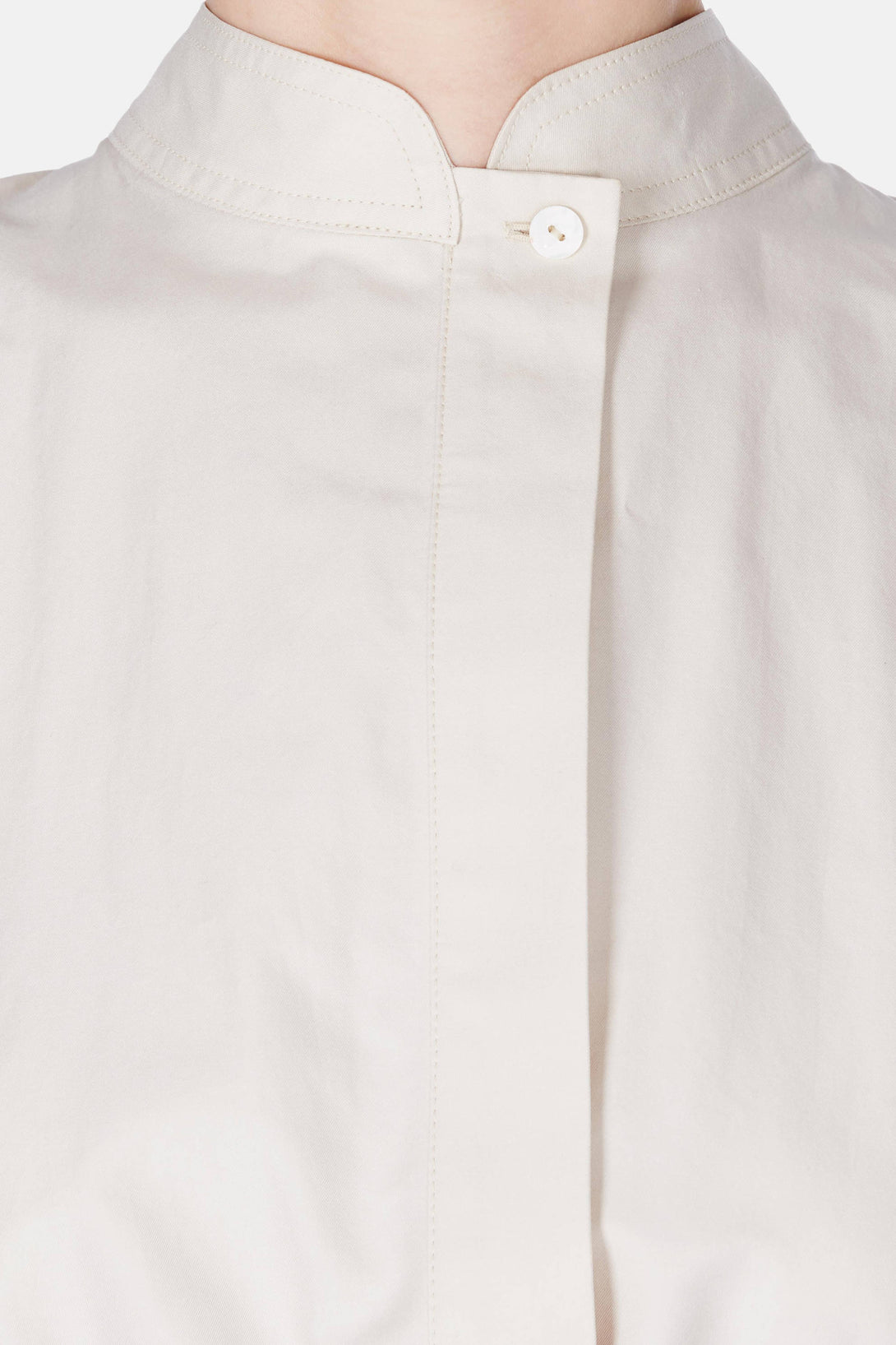 Cropped Cotton Silk Shirt - Light Beige – The Line