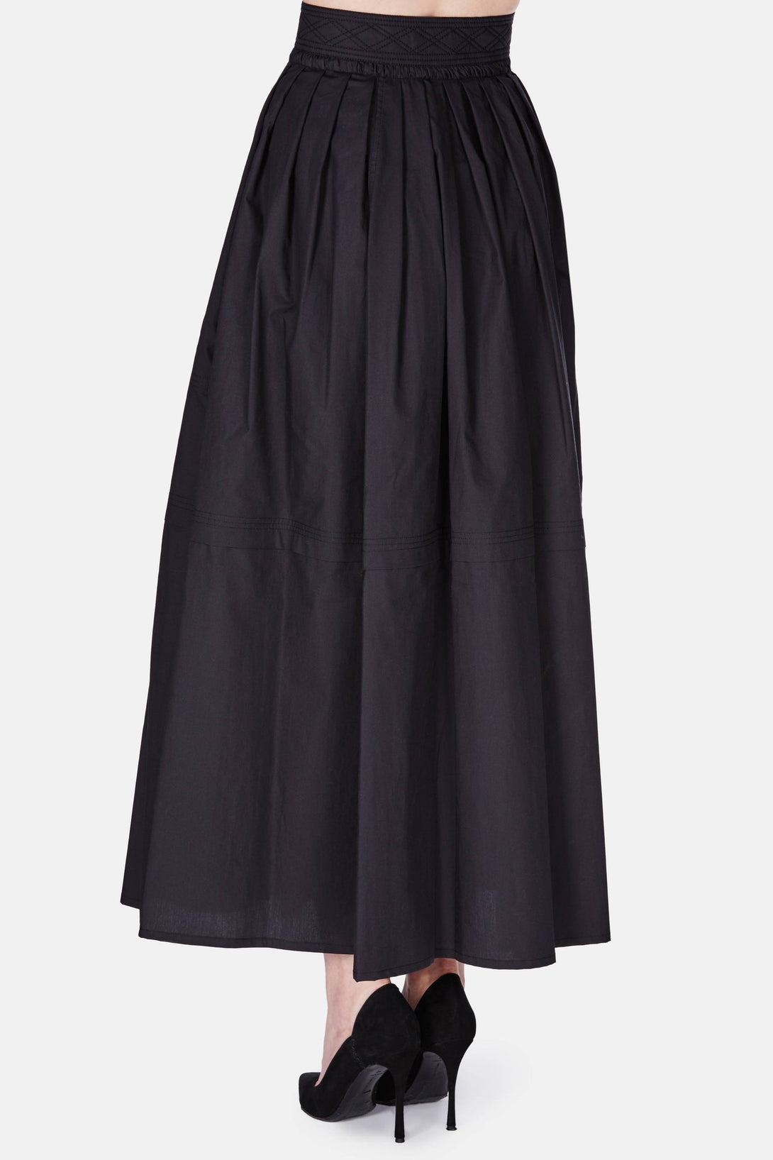 High Waisted Maxi Skirt - Black – The Line