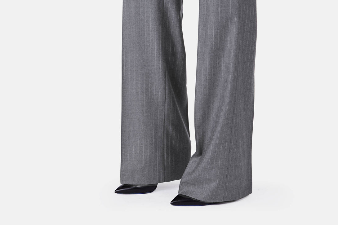 Machiavel Flared Pant - Grey Pinstripe – The Line
