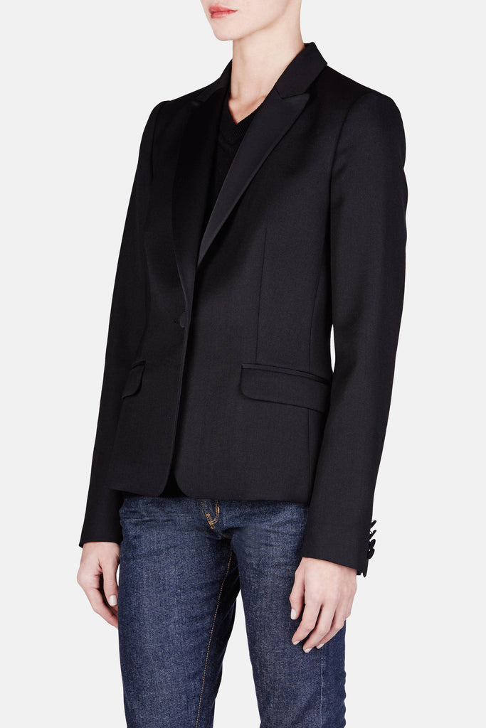 Izar Short One Button Jacket - Noir – The Line