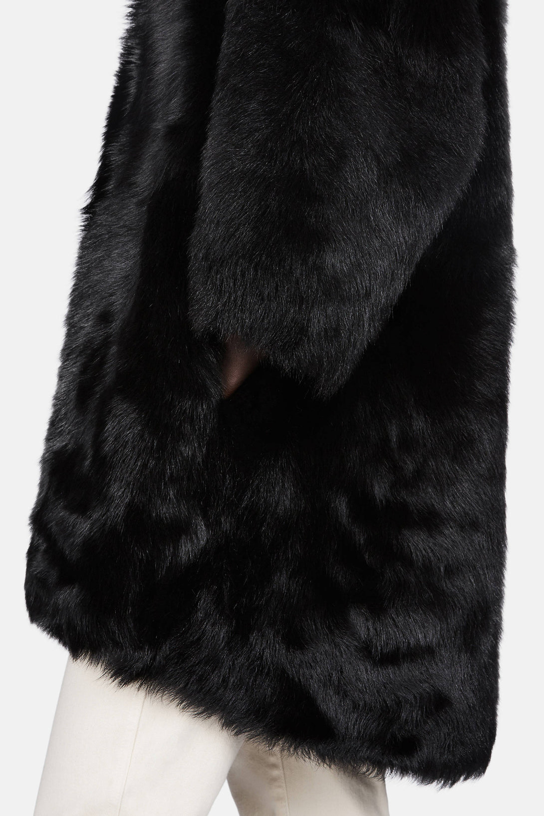 Shearling Cocoon Coat - Black – The Line