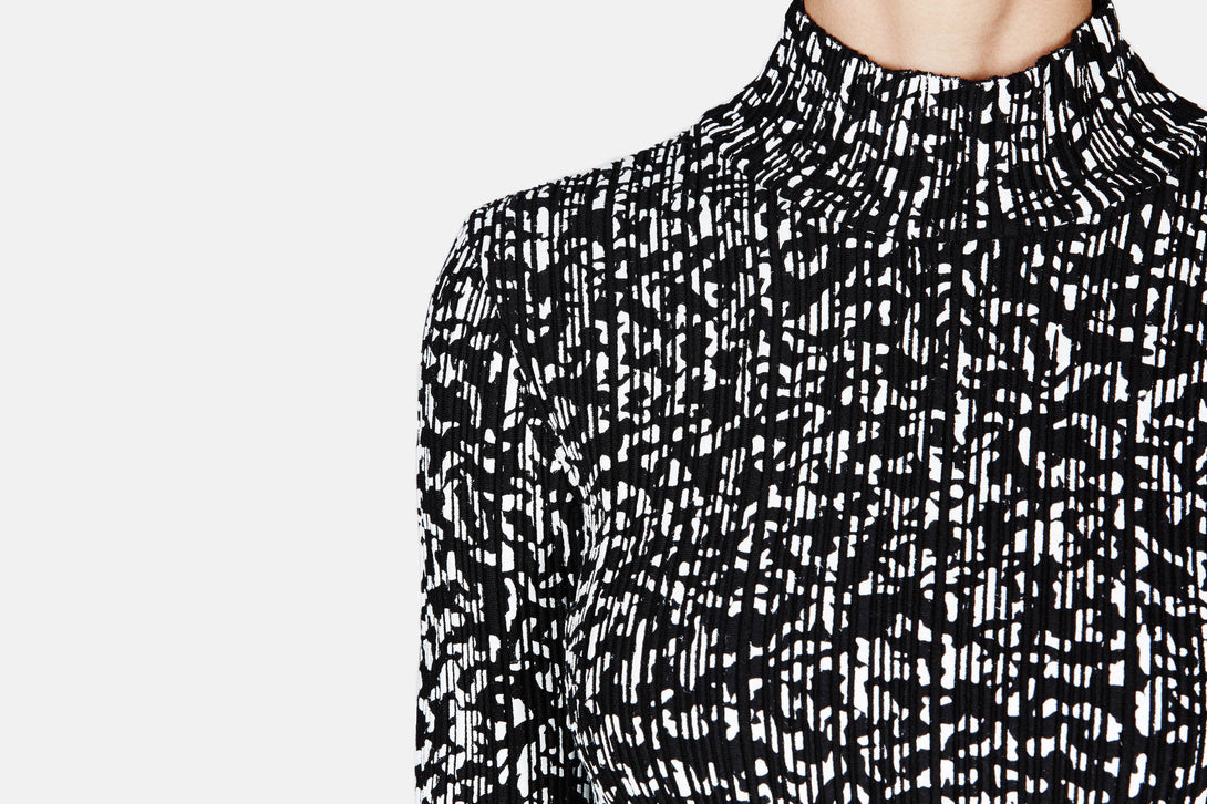 Pleated Printed Turtleneck – The Line