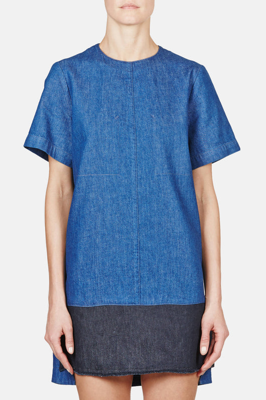 T-Shirt Dress - Denim Blue – The Line
