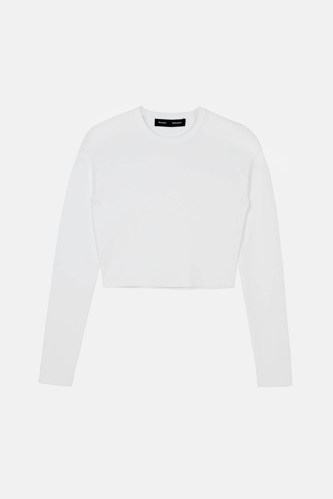 white cropped crewneck