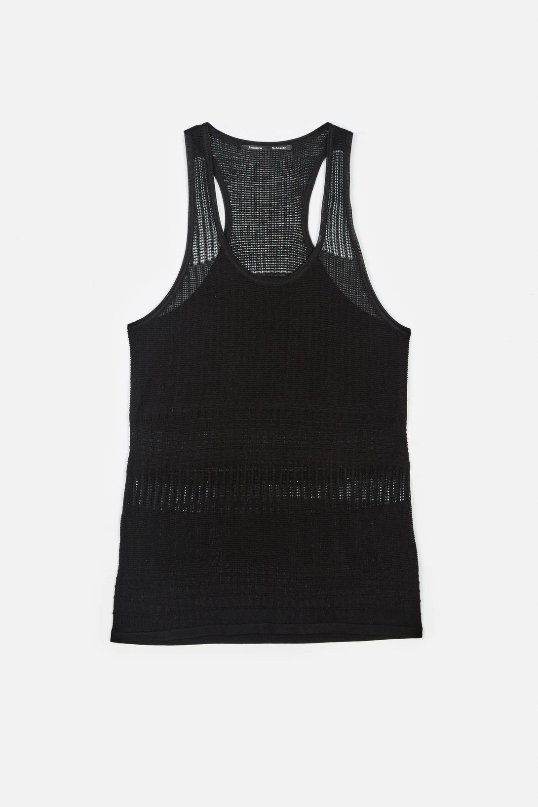 Pointelle Racerback Knit Tank - Black – The Line