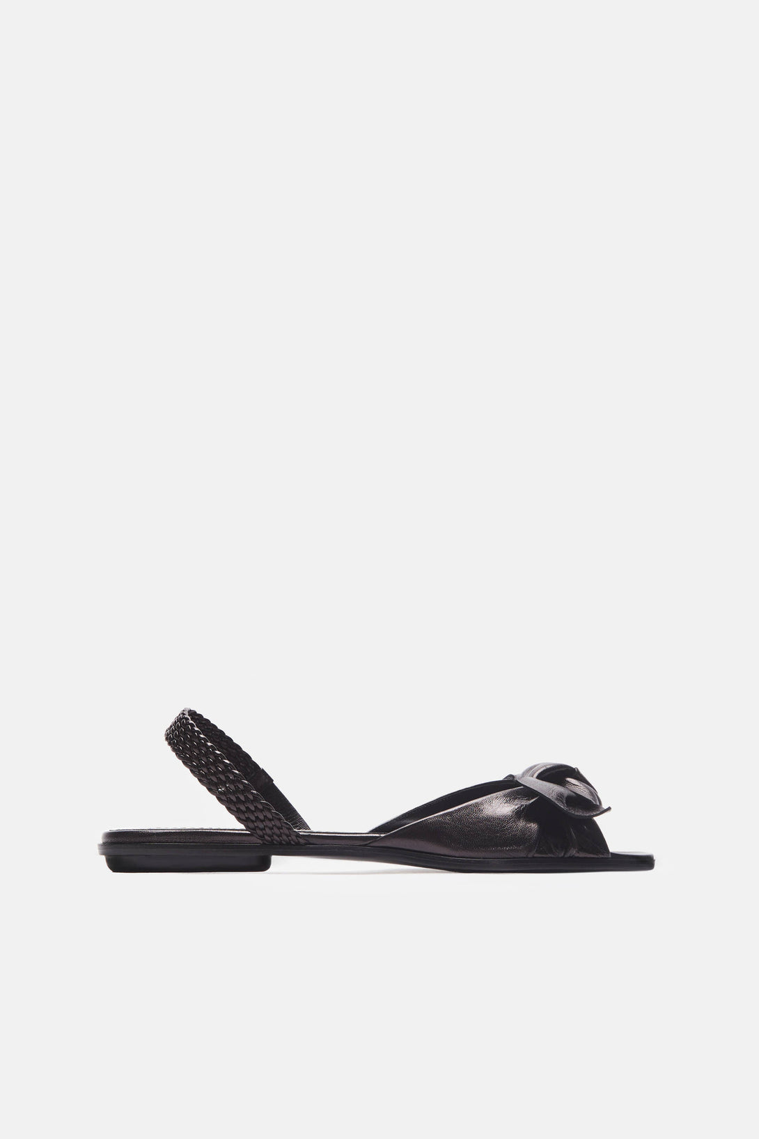 Bow Flat Sandal - Black – The Line