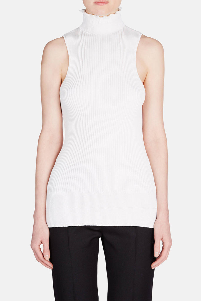 Sleeveless Ribbed Knit Top - Off-White – The Line