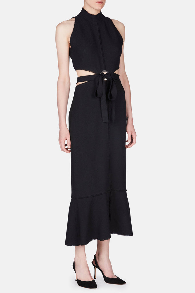 Sleeveless Cut-Out Dress with Ring - Black – The Line