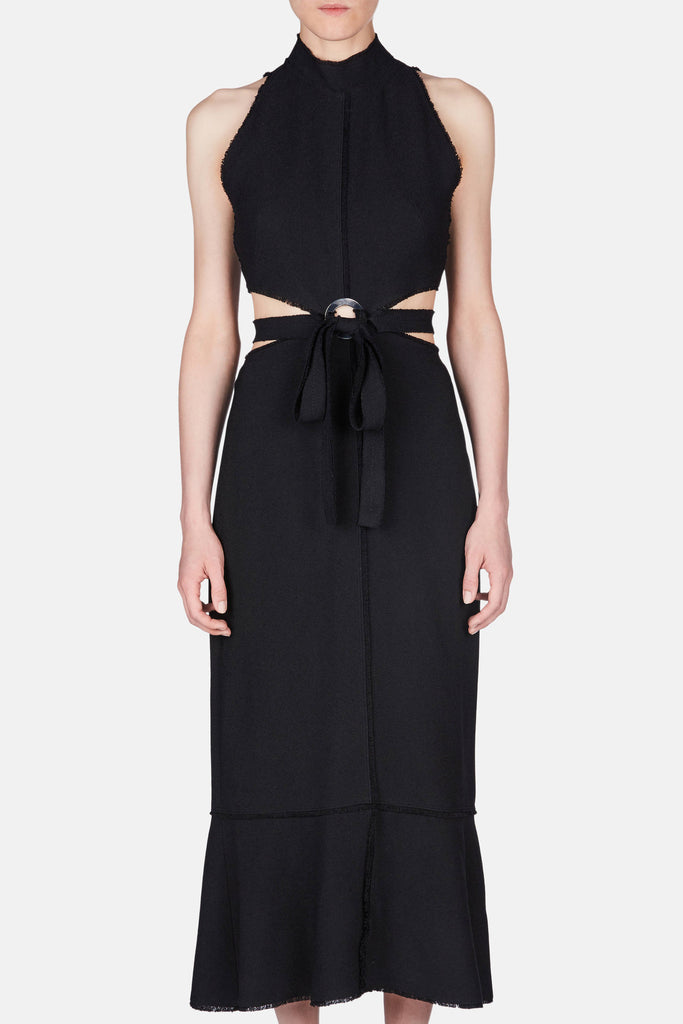 Sleeveless Cut-Out Dress with Ring - Black – The Line