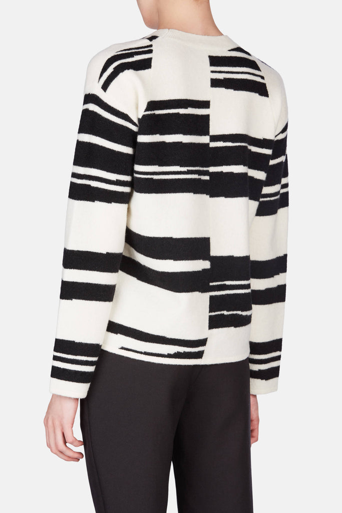 Broken Stripe Crewneck - Off-White/Black – The Line