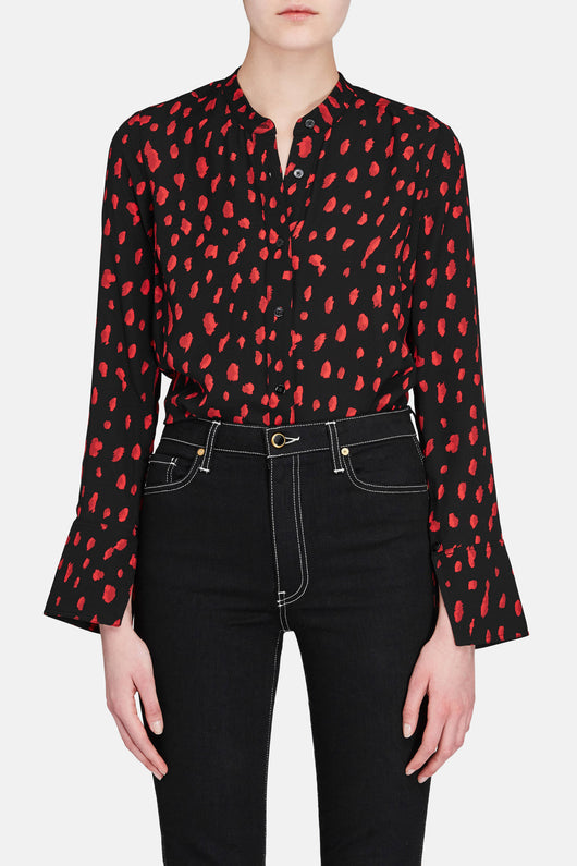 red and black button up