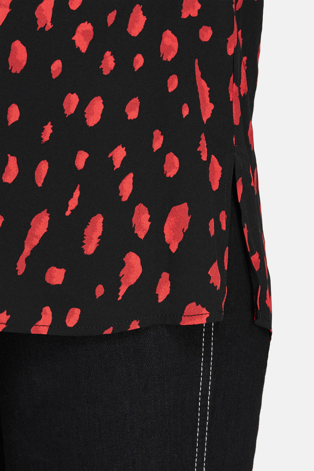 Button Up - Black/Red Print – The Line