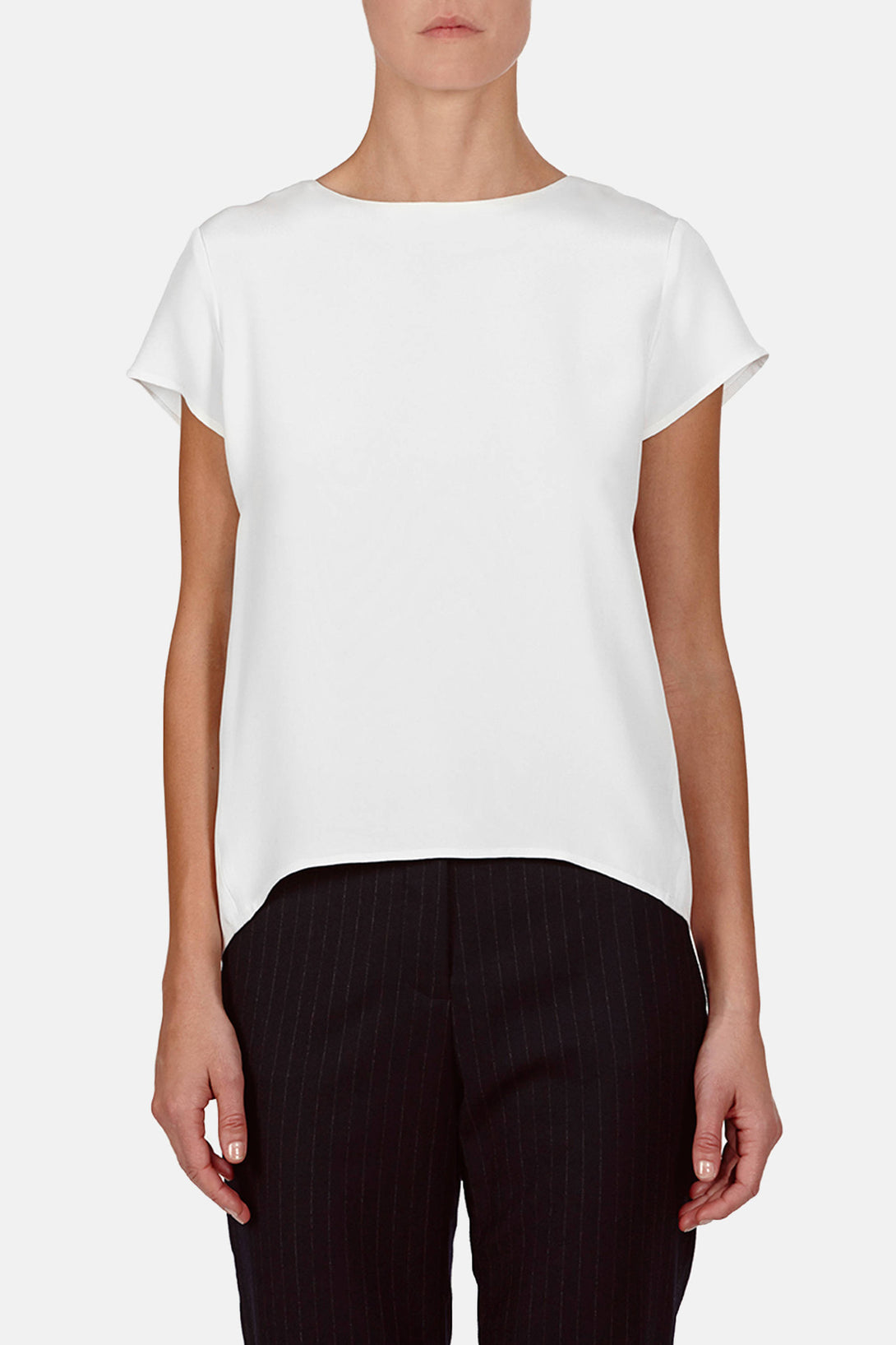 T-Shirt 01, 4-Ply Silk Crepe - White – The Line