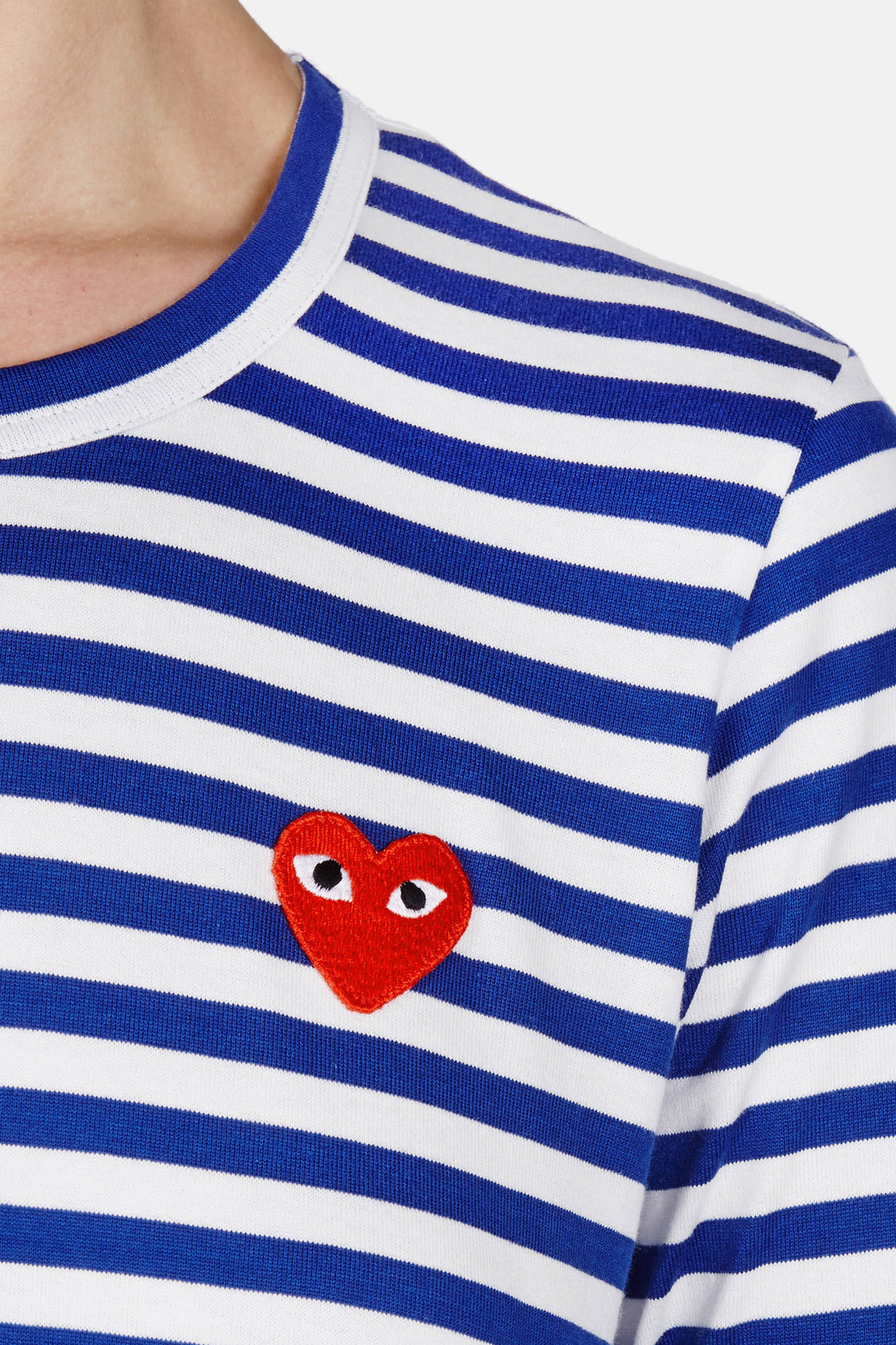 red and blue striped t shirt