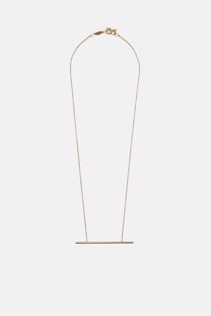Etched Rod Necklace with Champagne Diamonds - Small – The Line