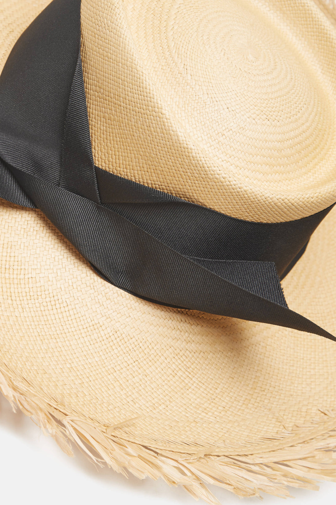 Dumont Long Brim Hat with Frayed Brim - Beige/Black – The Line