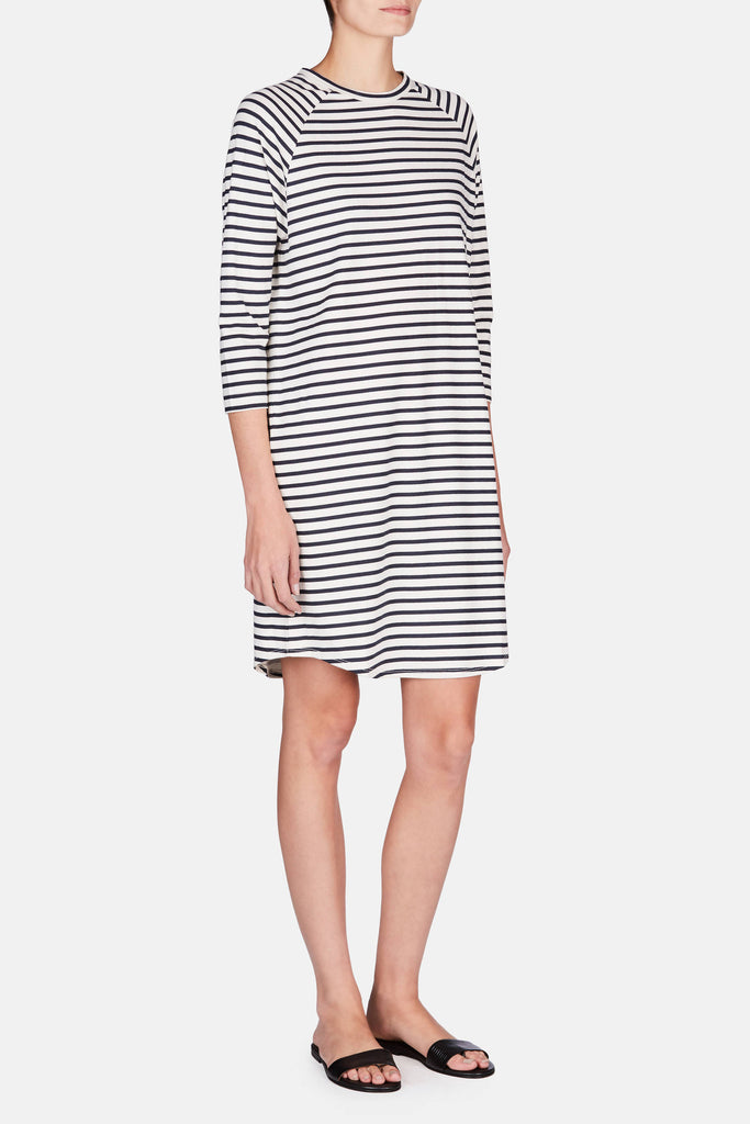 Stripe LS Dress - Navy Stripe – The Line