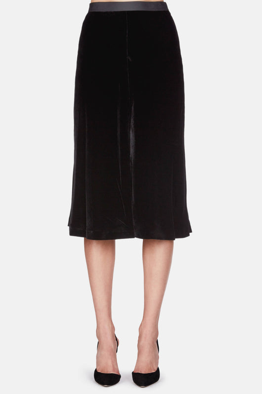 Velvet A-Line Skirt - Black – The Line