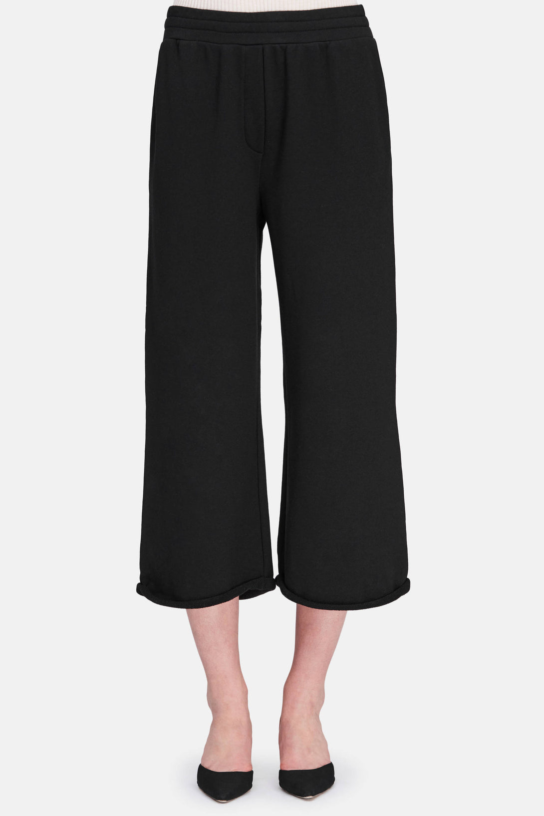 wide leg sweatpants cropped