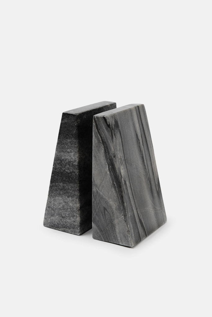 striped marble bookends