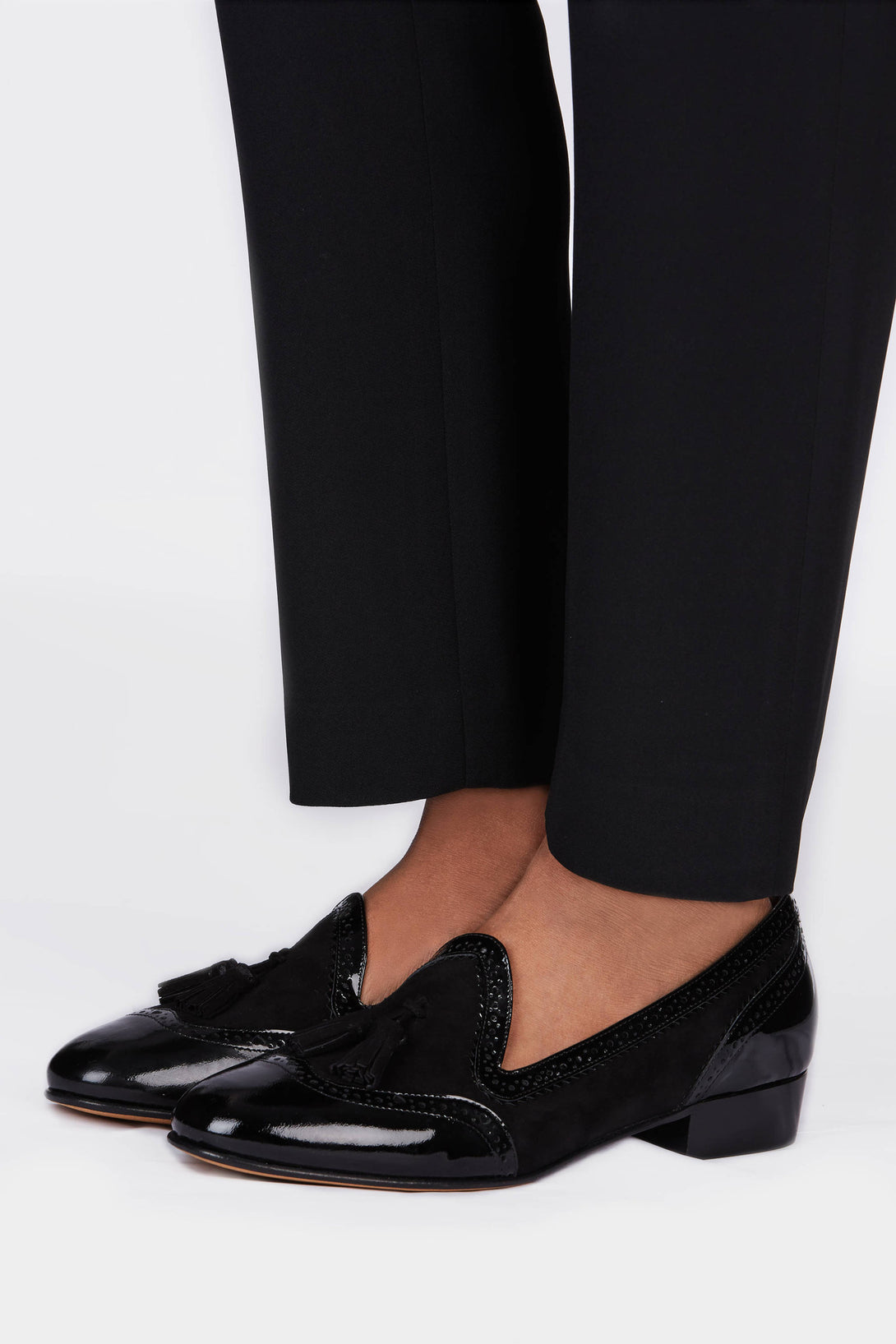 Billie - Black Patent/Black Kid Suede – The Line