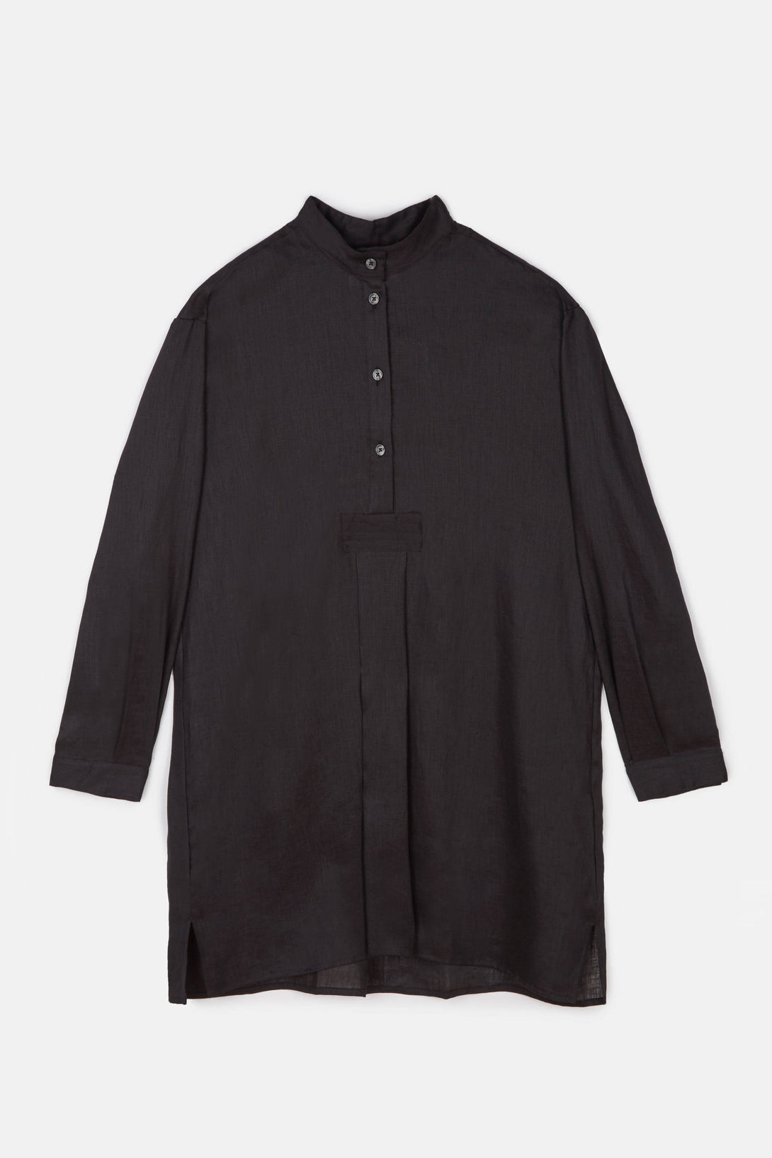Short Sleep Shirt - Black Linen – The Line
