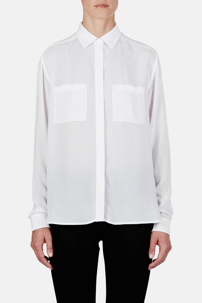 L/S Button Up Shirt - White – The Line