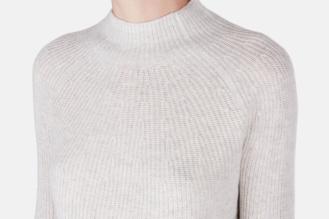 Directional Rib Mock Neck - Heather Cloud – The Line