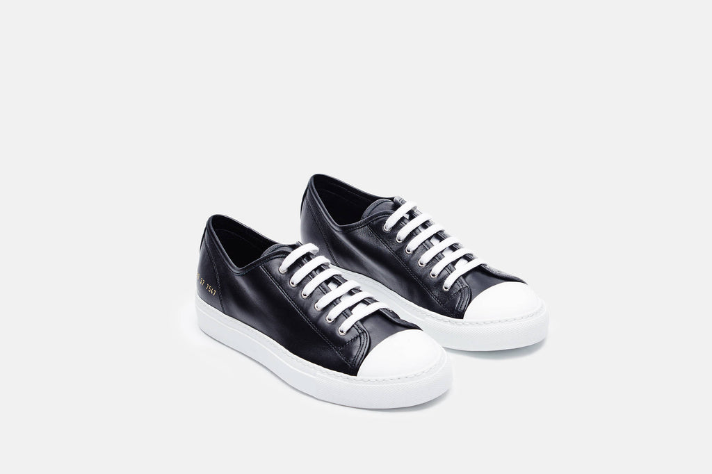 Tournament Cap Toe Low in Leather - Black – The Line