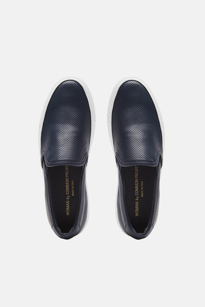 Perforated Slip-On - Navy – The Line