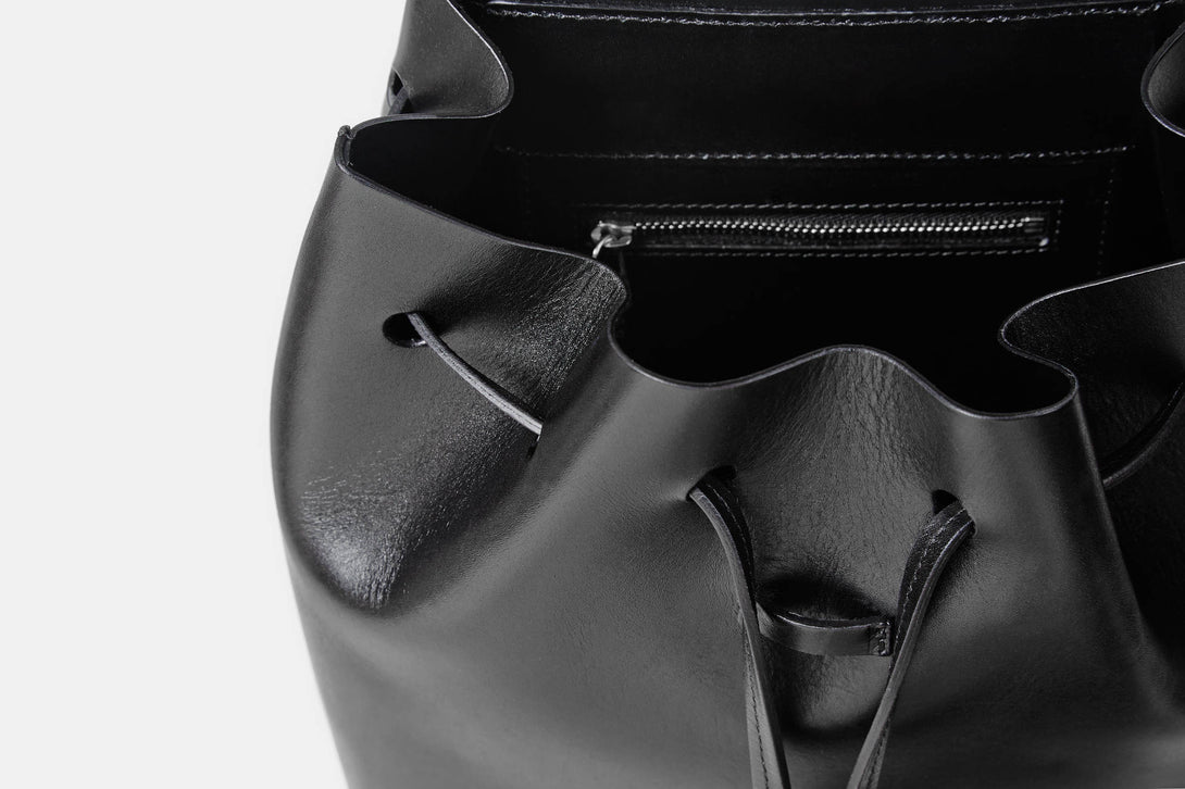 Mini Backpack Coated Interior - Black/Black – The Line