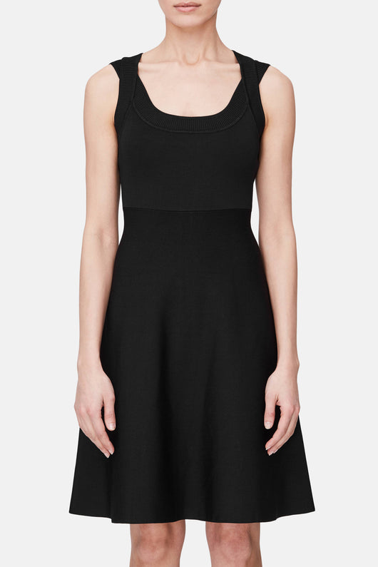 Double Strap Knit Dress - Black – The Line