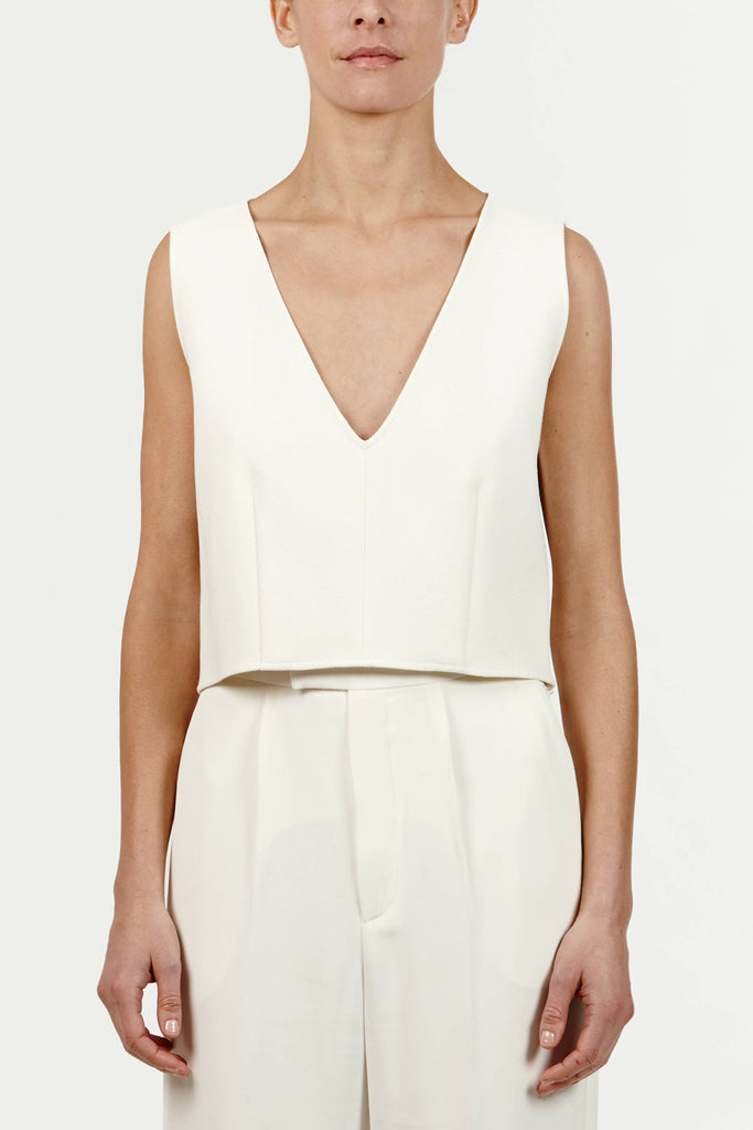 Tank 03 Deep V-Neck Tank - Ivory – The Line