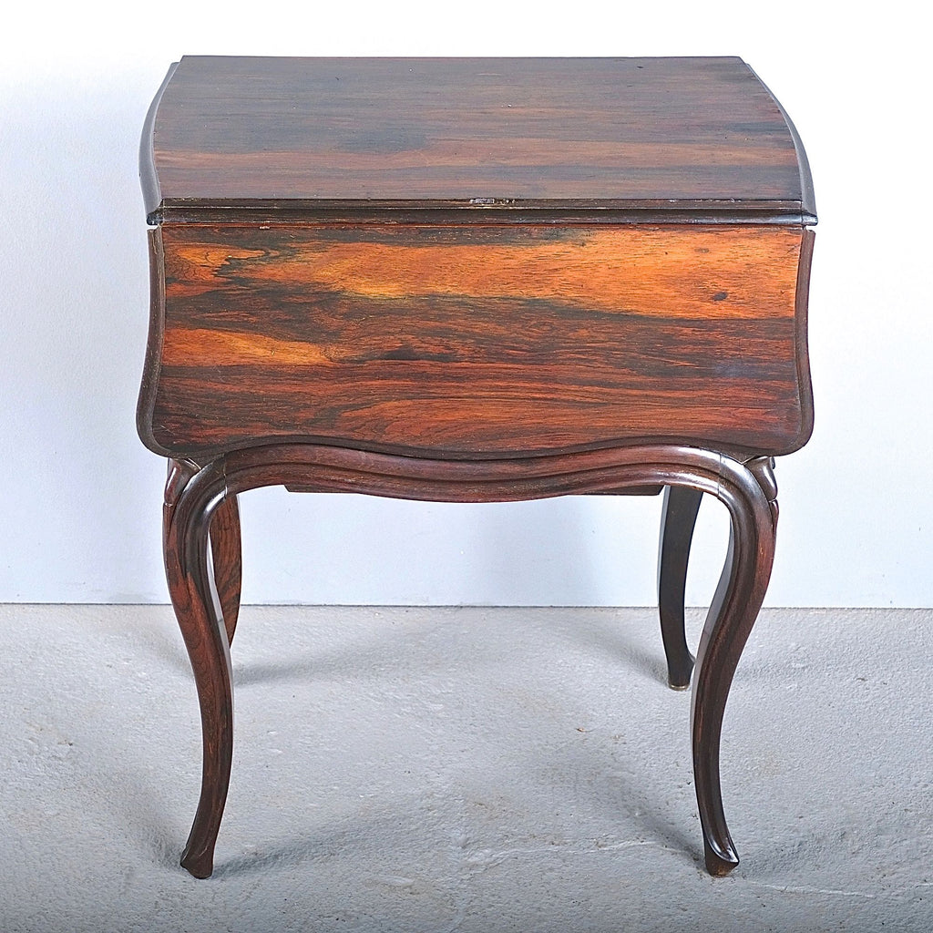 Antique Two Drawer Drop Leaf Accent Table With Cabriole Legs Rosewood Mediterrania Home