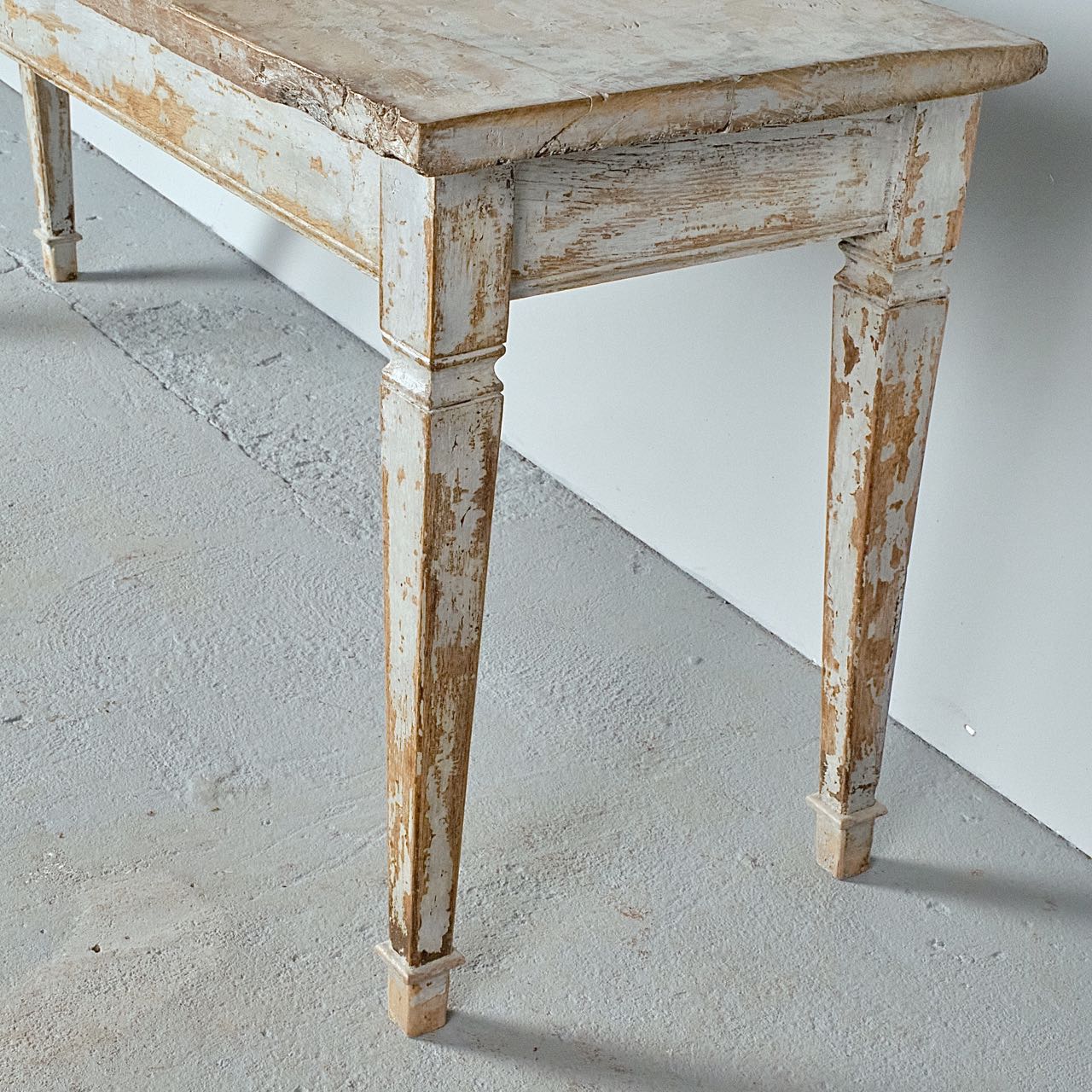 Antique painted Charles IV console table, chestnut