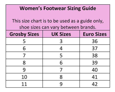 Grosby Size Chart